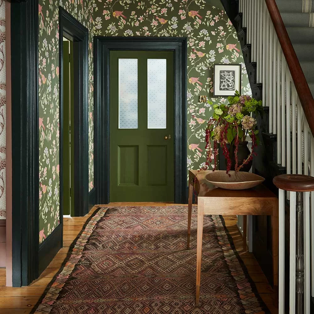 0267ADOLIVE - Aderyn Wallpaper - Olive - Little Greene
