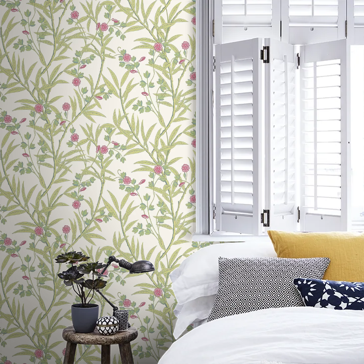 0267BAMISCH - Bamboo Floral Wallpaper - Mischief - Little Greene