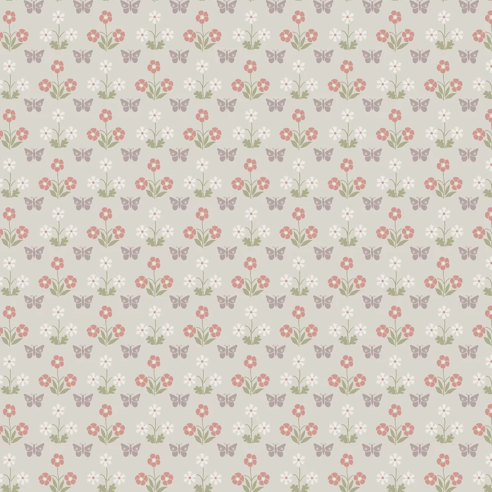 0267BUFRENC - Burges Butterfly Wallpaper - French Grey - Little Greene
