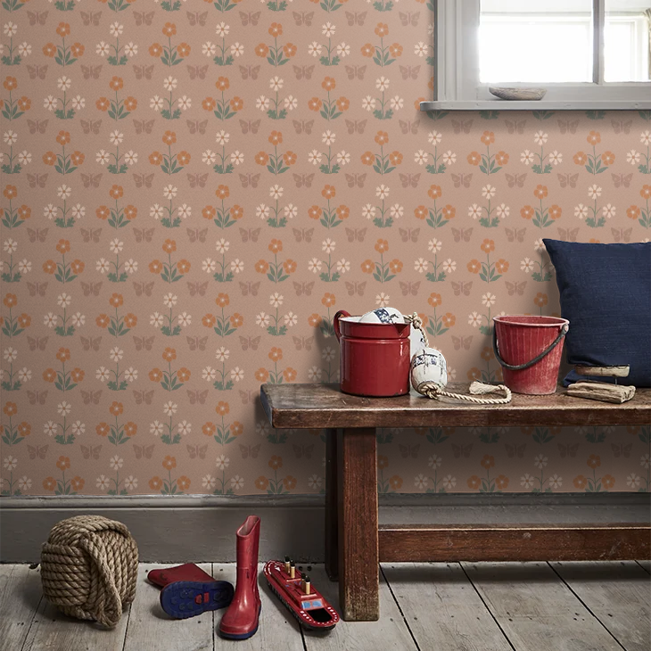 0267BUMASQU - Burges Butterfly Wallpaper - Masquerade - Little Greene