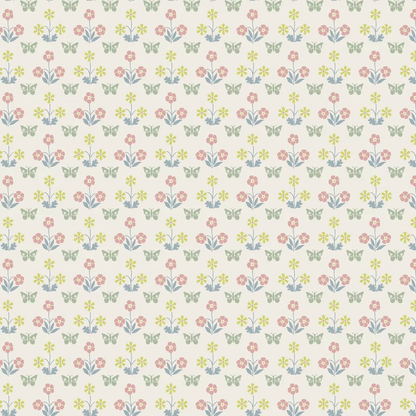 0267BUSLAKE - Burges Butterfly Wallpaper - Slaked Lime - Little Greene
