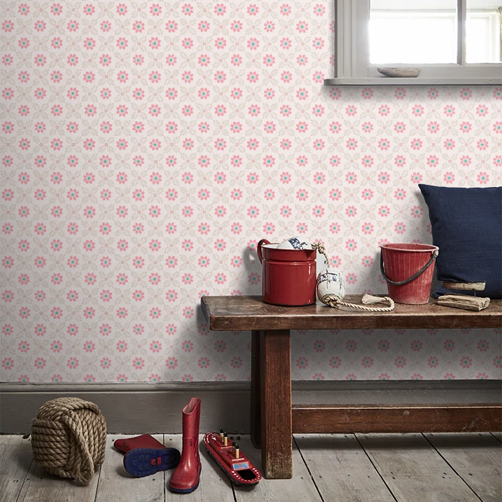 0267DICARMI - Ditsy Block Wallpaper - Carmine - Little Greene