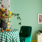 0267DIGREEN - Ditsy Block Wallpaper - Green Verditer - Little Greene