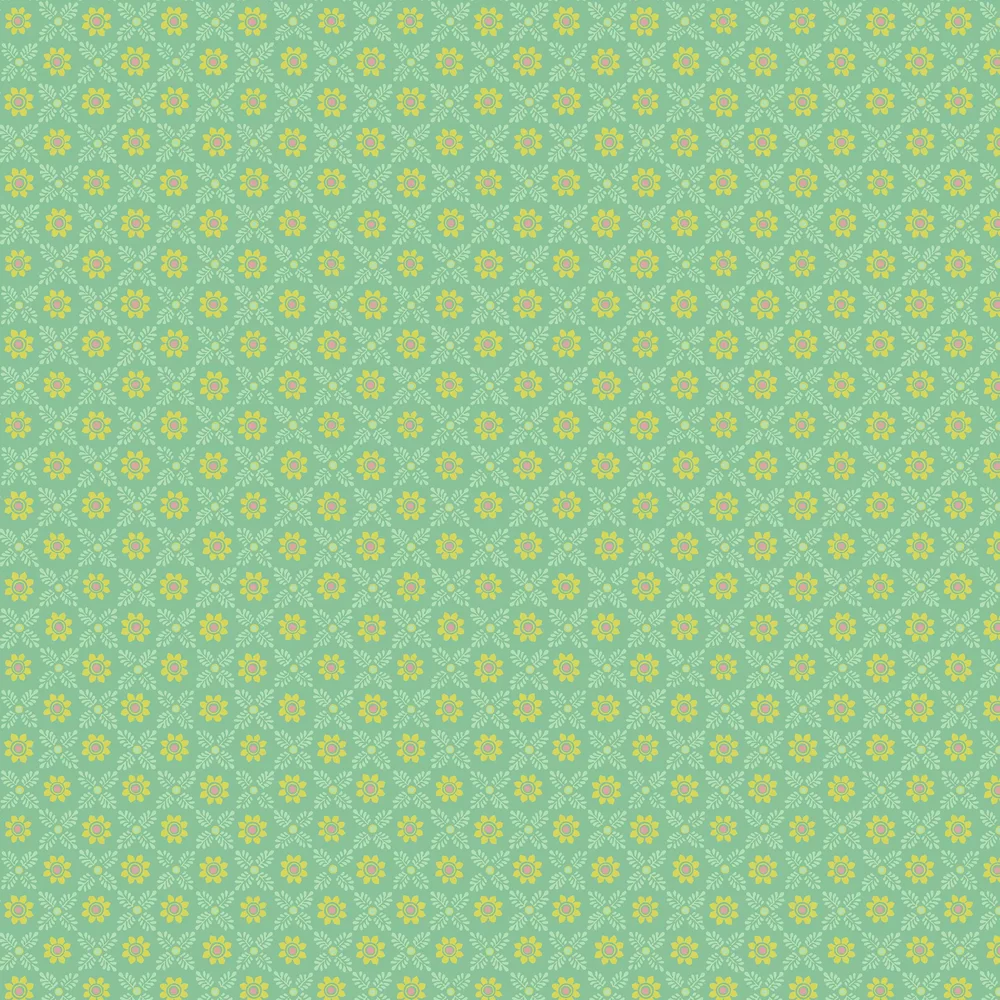 0267DIGREEN - Ditsy Block Wallpaper - Green Verditer - Little Greene