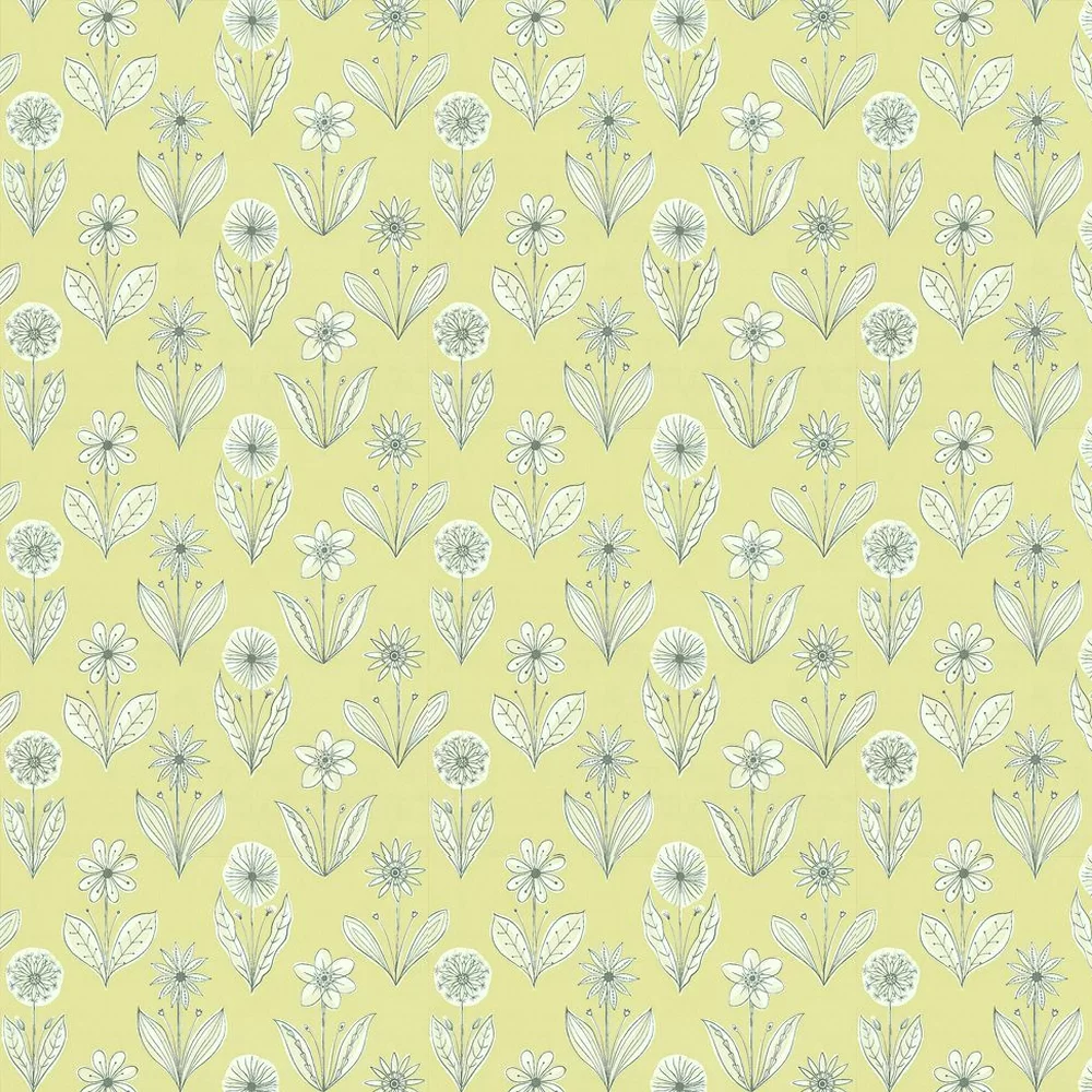 0271FLACIDD - Florette Acid Drop Wallpaper - Black / White / Lime - Little Greene