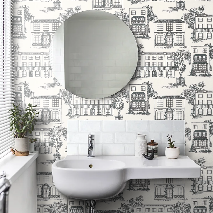 0271HAINKZZ - Hampstead Wallpaper - Ink Black - Little Greene