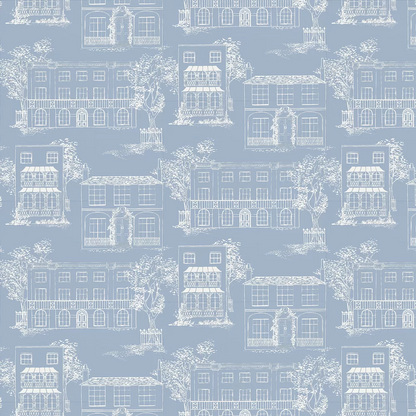 0271HAJAMES - Hampstead Wallpaper - James Blue - Little Greene
