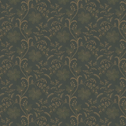 0273BEEBONY - Bedford Square Wallpaper - Metallic Gold / Charcoal - Little Greene
