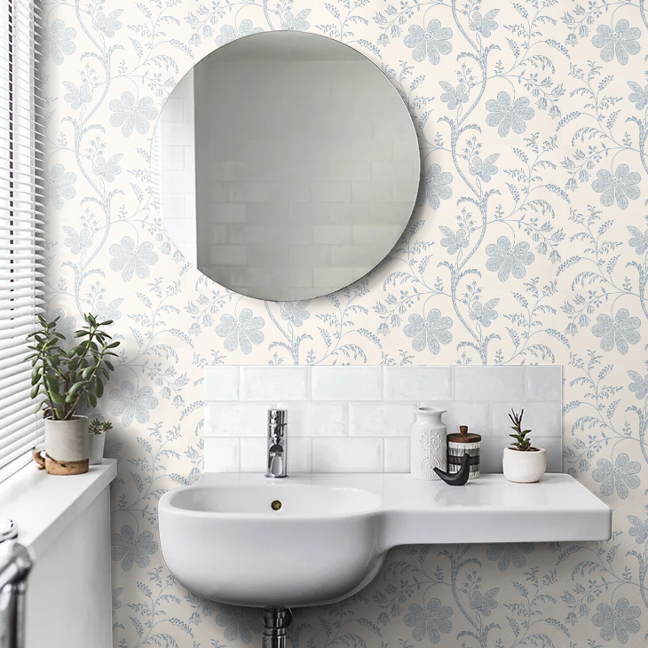 0273BEPORCE - Bedford Square Wallpaper - China Blue / White - Little Greene