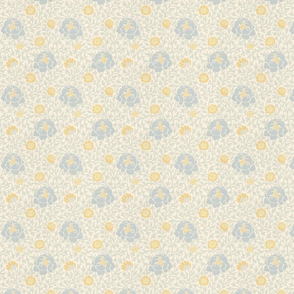 0273LWMARIG - Lansdowne Walk Wallpaper - Powder Blue / Yellow - Little Greene