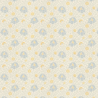 0273LWMARIG - Lansdowne Walk Wallpaper - Powder Blue / Yellow - Little Greene