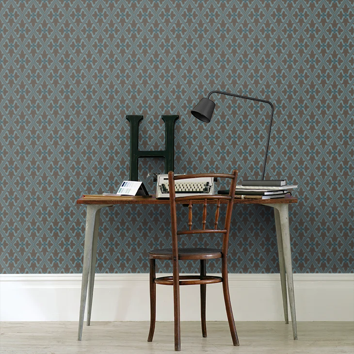 0277BACELES - Bayham Abbey Wallpaper - Blue - Little Greene