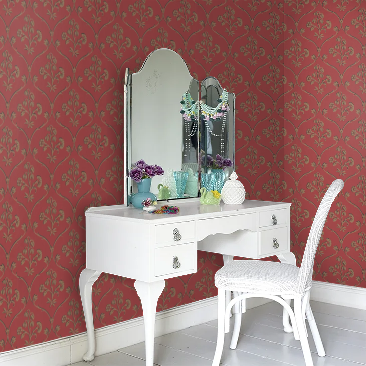 0277CFCHERR - Cranford Wallpaper - Cherry - Little Greene
