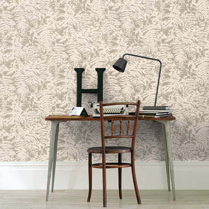 0280FEGILVE - Fern Wallpaper - Gilver / Grey - Little Greene