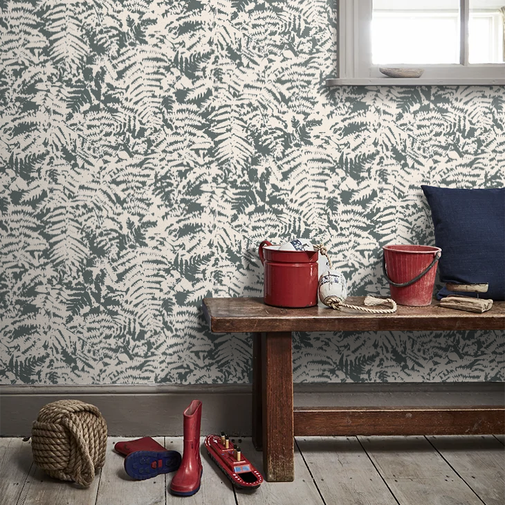 0280FEOFFBL - Fern Wallpaper - Charcoal / Grey - Little Greene
