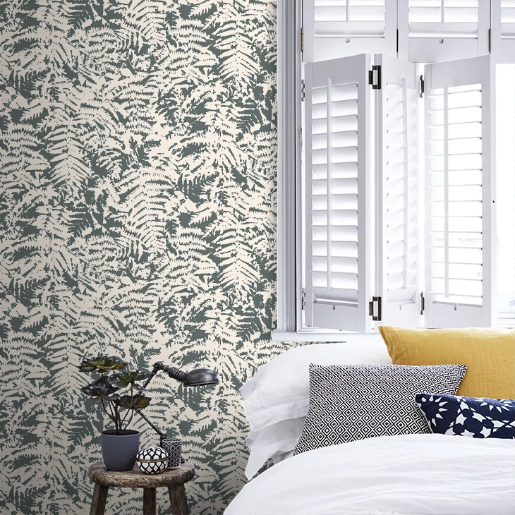 0280FEOFFBL - Fern Wallpaper - Charcoal / Grey - Little Greene