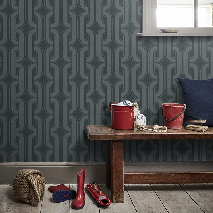 0280LACINDER - Lavaliers Wallpaper - Dark Grey - Little Greene