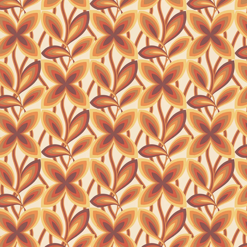 0280STMARIG - Starflower Wallpaper - Orange - Little Greene