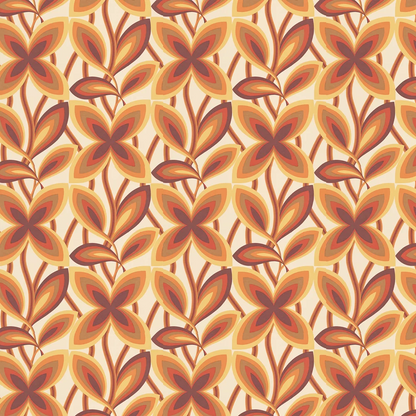 0280STMARIG - Starflower Wallpaper - Orange - Little Greene