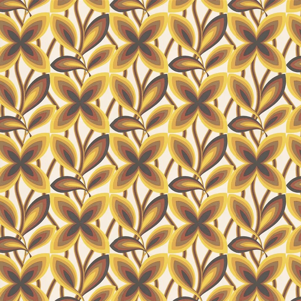 0280STORIGI - Starflower Wallpaper - Mustard Yellow - Little Greene