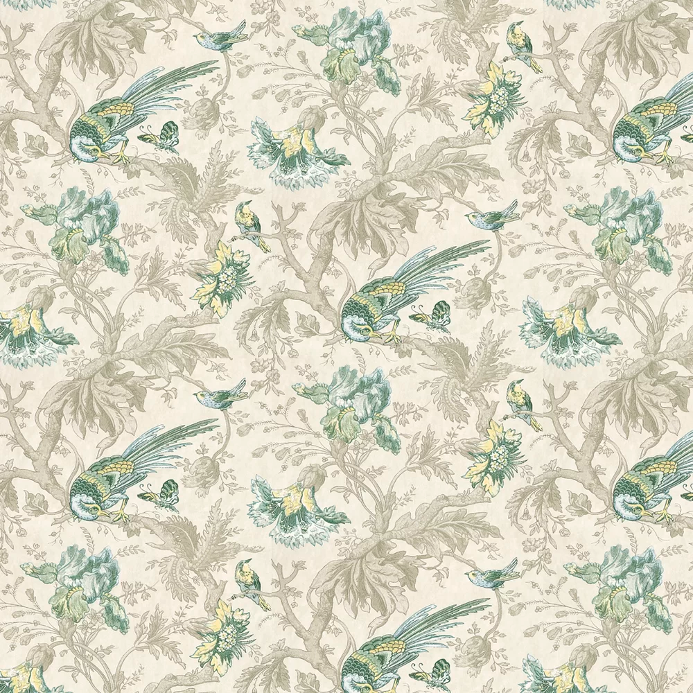 0282CWPARAD - Crowe Hall Lane Wallpaper - Blue / Green / Grey - Little Greene