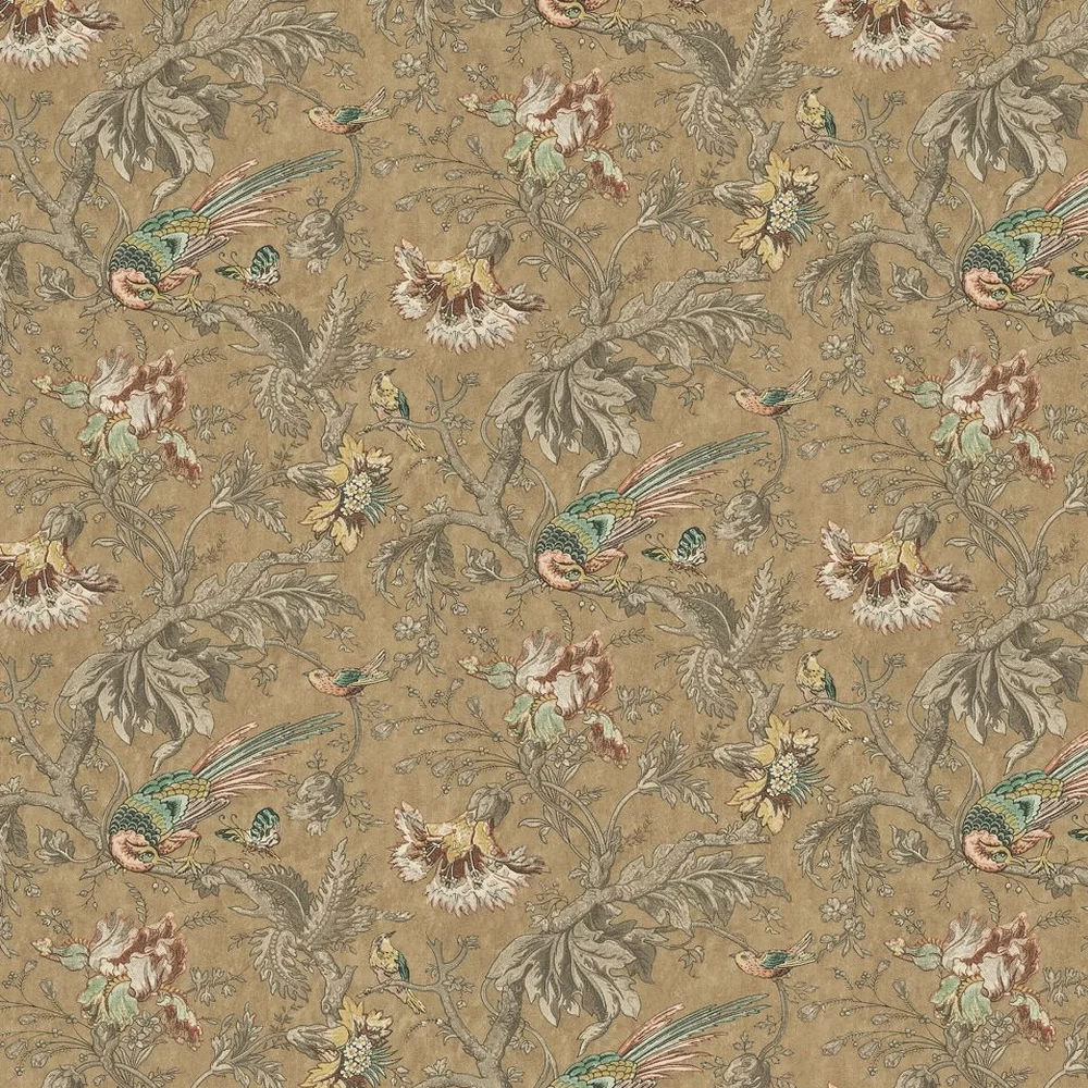 0282CWREADE - Crowe Hall Lane Wallpaper - Orange / Green / Brown - Little Greene