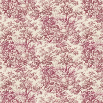 0284SGBURGU - Stag Toile Wallpaper - Burgundy - Little Greene