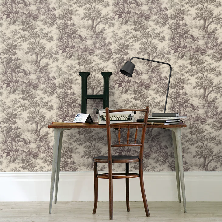 0284SGCHOCO - Stag Toile Wallpaper - Chocolat - Little Greene