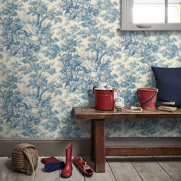 0284SGJUNIP - Stag Toile Wallpaper - Juniper - Little Greene