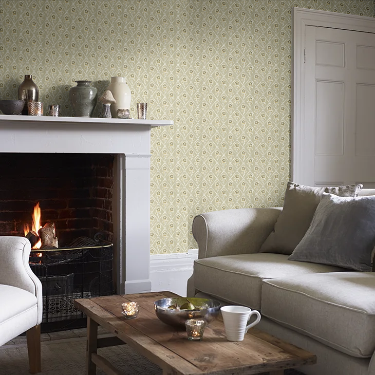 0284WHMOUTA - Whitehall Wallpaper - Moutarde - Little Greene