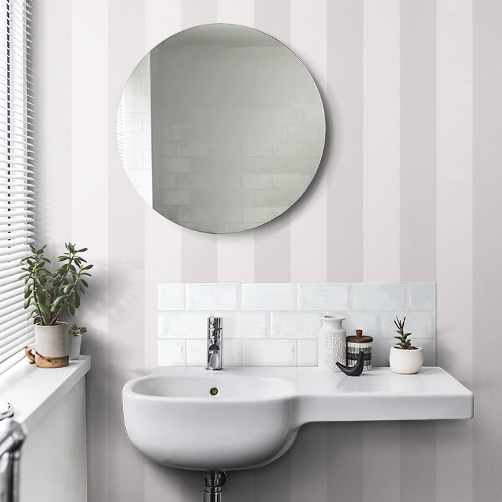 0286BSLILAC - Broad Stripe Wallpaper - Lilac Grey - Little Greene