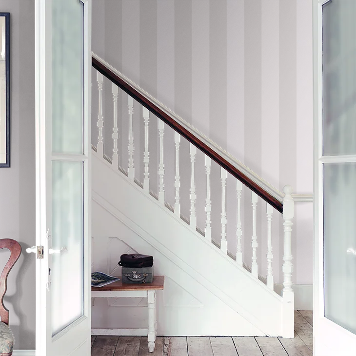 0286BSLILAC - Broad Stripe Wallpaper - Lilac Grey - Little Greene