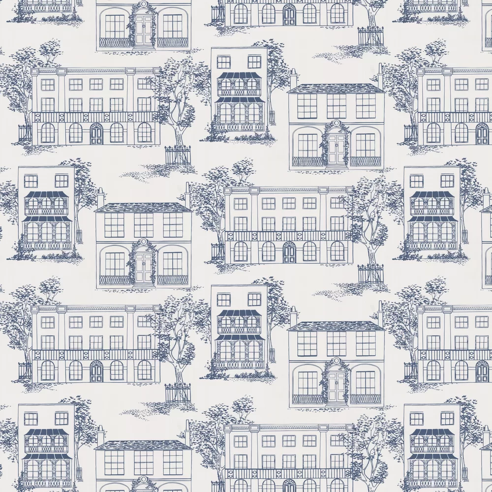 0288HAMIDBL - Hampstead Wallpaper - Mid Blue - Little Greene