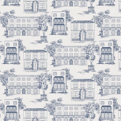 0288HAMIDBL - Hampstead Wallpaper - Mid Blue - Little Greene