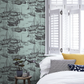 0288ZICERUL - Zingara Wallpaper - Cerulean Sea - Little Greene