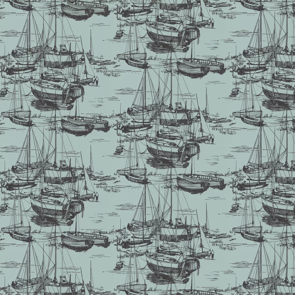 0288ZICERUL - Zingara Wallpaper - Cerulean Sea - Little Greene