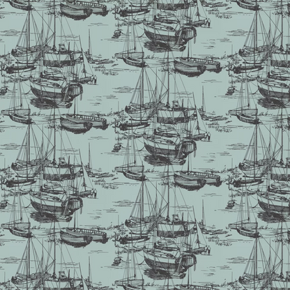 0288ZICERUL - Zingara Wallpaper - Cerulean Sea - Little Greene