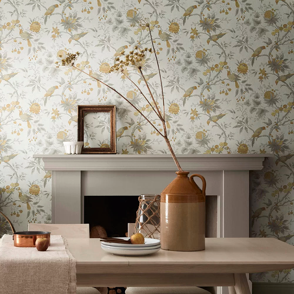 0291BRCINDE - Brooke House Wallpaper - Cinder - Little Greene