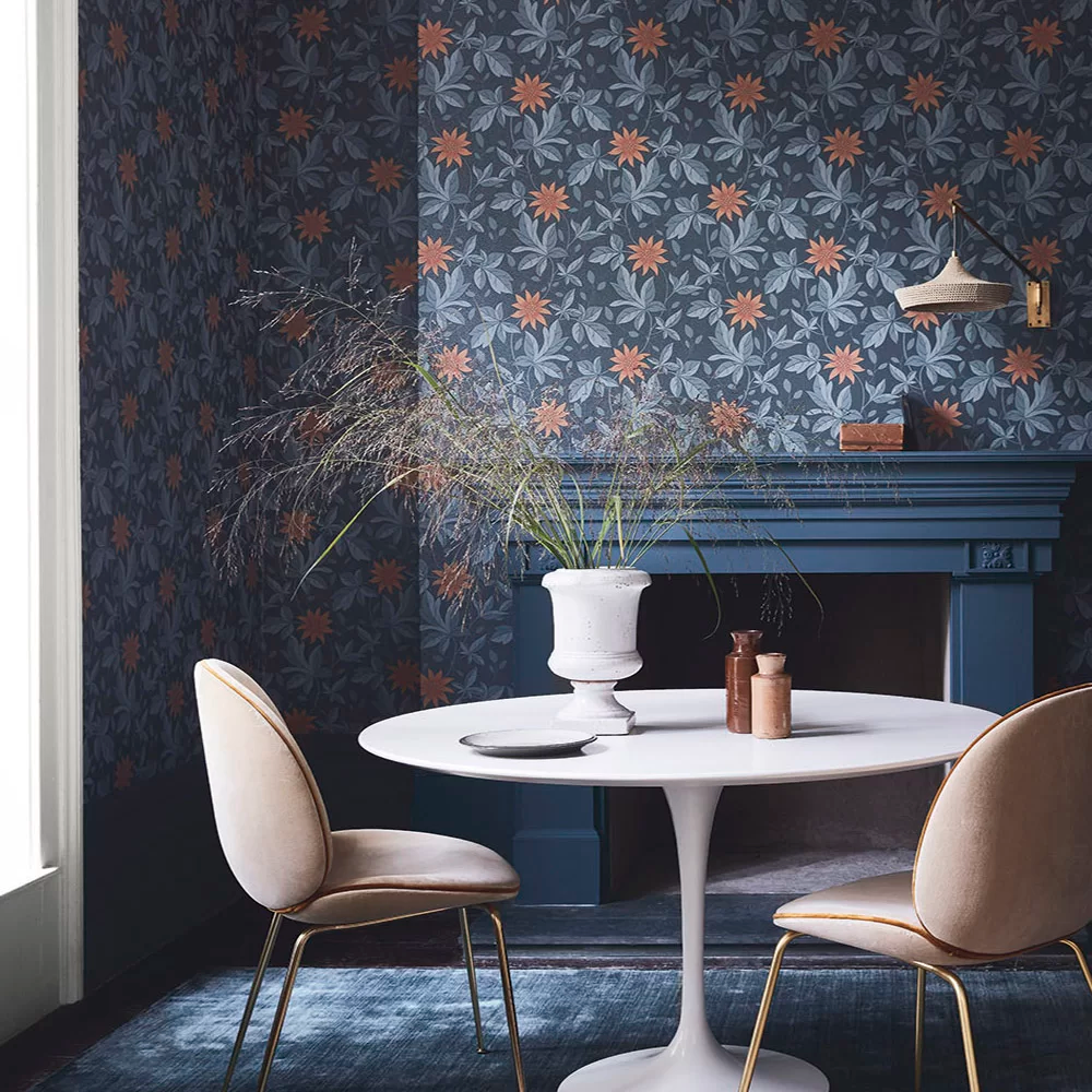 0291MONIGHT - Monroe Wallpaper - Night Flower - Little Greene