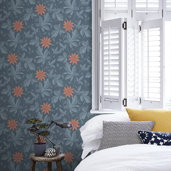 0291MONIGHT - Monroe Wallpaper - Night Flower - Little Greene