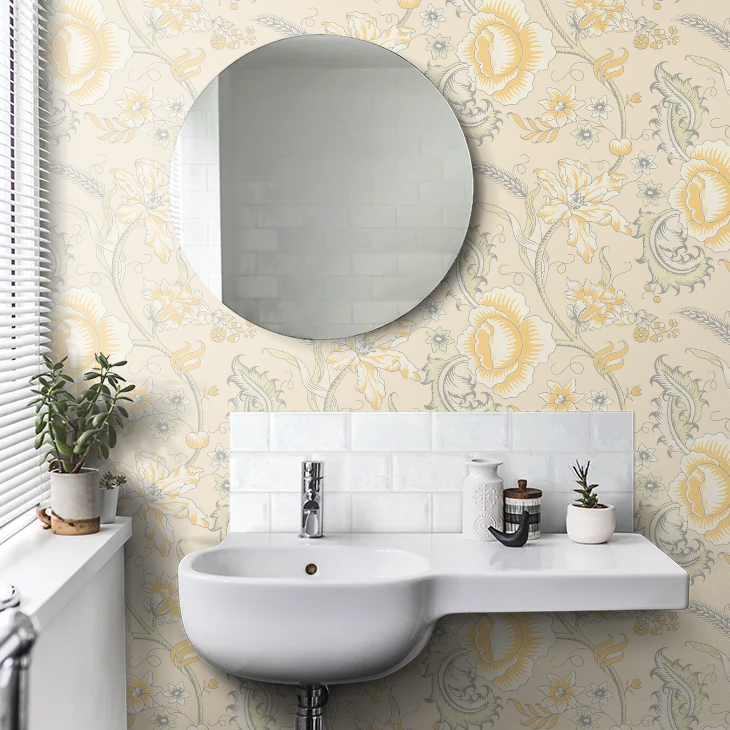 0291WOCLAUD - Woodblock Trail Wallpaper - Claude - Little Greene