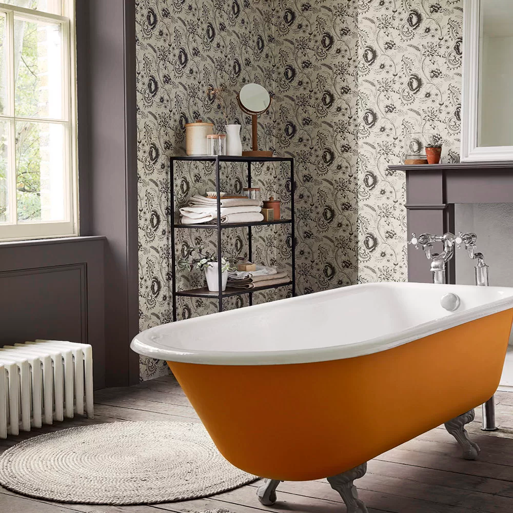 0291WOKNIGH - Woodblock Mono Wallpaper - Knightsbridge - Little Greene