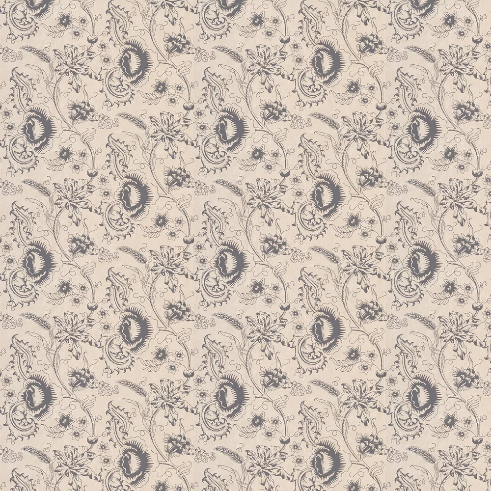 0291WOKNIGH - Woodblock Mono Wallpaper - Knightsbridge - Little Greene