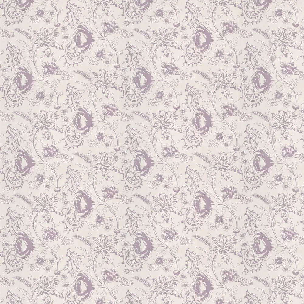 0291WOPLUMZ - Woodblock Mono Wallpaper - Plum - Little Greene