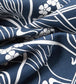 Ianthe Bloom Stencil in Chiltern Linen Room Fabric - Blue