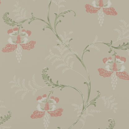 Bellflower Wallpaper - Pink/Green - 07127/07