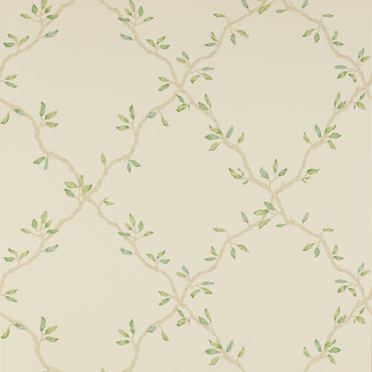 Leaf Trellis Wallpaper - Pale Green - 07706/02
