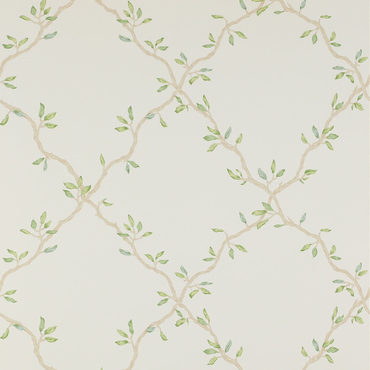 Leaf Trellis Wallpaper - Ivory/Green - 07706/03