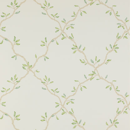 Leaf Trellis Wallpaper - Ivory/Green - 07706/03