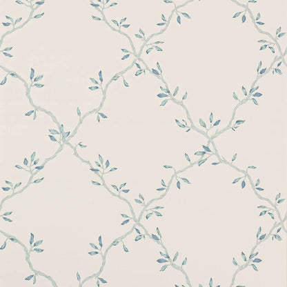 Leaf Trellis Wallpaper - Old Blue - 07706/05